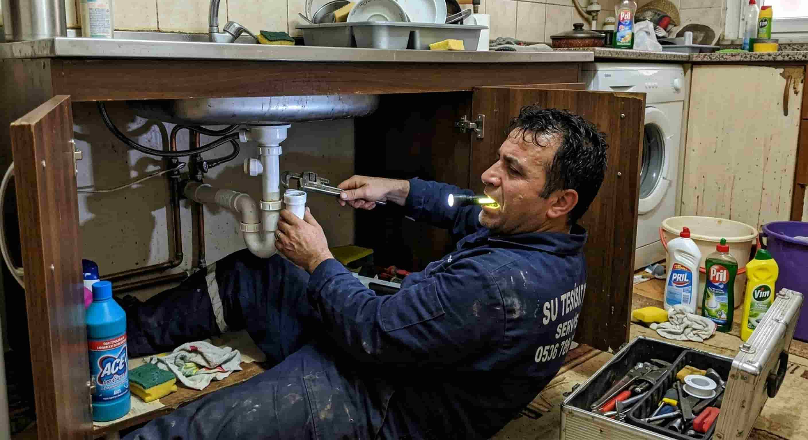 Lavabo altında sifon tamiri